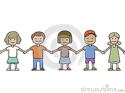 Seamless group of children Vector Illustration