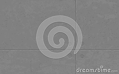 Seamless grunge rough concrete wall texture background with seams, imprint of fastener. Brutal material industrial design. Grey Vector Illustration