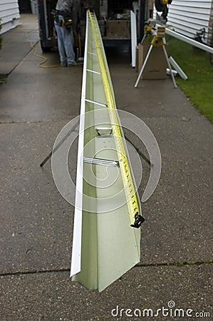 Seamless Gutters Extruded Home Repair Maintenance Stock Photo