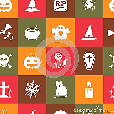 Seamless Halloween pattern Vector Illustration