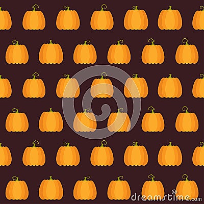 Seamless Halloween Pumpkin pattern Vector Illustration