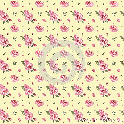 Seamless watercolor vintage floral pattern Stock Photo