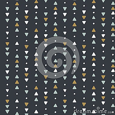 Seamless hand drawn geometric tribal pattern with triangles and dots. Vector navajo design. Vector Illustration