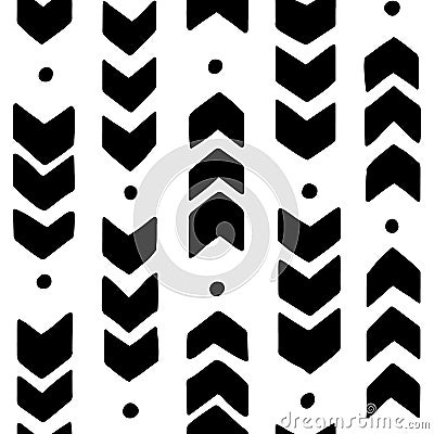 Seamless hand drawn geometric tribal pattern. Vector navajo design. Vector Illustration