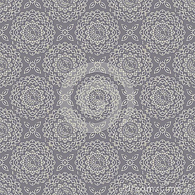 Seamless hand drawn mandala pattern. Vintage elements in oriental style with grunge effect. Can be used as fabric, paper and page Vector Illustration