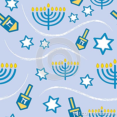 Seamless Hanukkah Pattern Vector Illustration