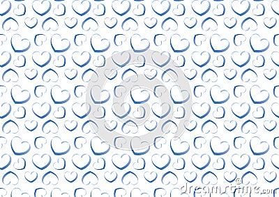 Seamless heart background in blue Vector Illustration