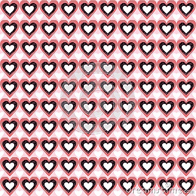 Seamless Heart Background. Vector Pattern. Vector Illustration