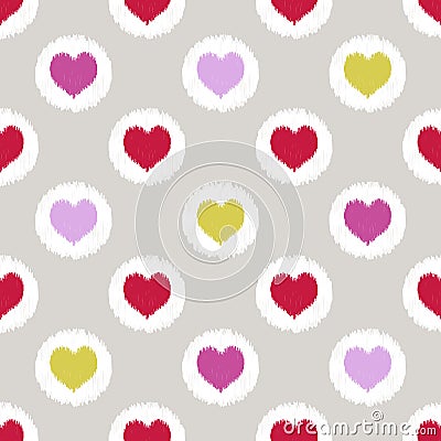 Seamless heart geometric pattern Vector Illustration