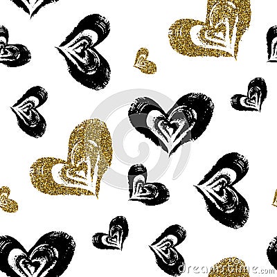 Seamless heart pattern. Cartoon Illustration