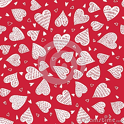 Seamless hearts pattern Vector Illustration