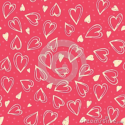 Seamless hearts pattern Vector Illustration