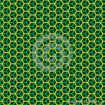 Seamless hexagonal honeycomb layered cube geometric pattern texture background. Vector Illustration