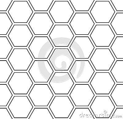 Seamless hexagons pattern. White geometric background. Vector Illustration