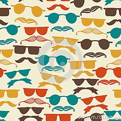 Seamless Hipster Pattern Vector Illustration