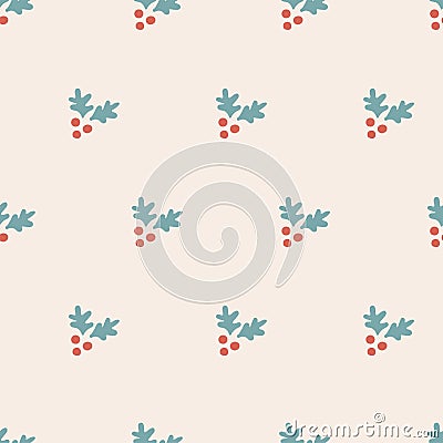 seamless holly berry pattern Stock Photo