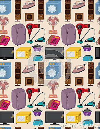 Seamless home appliance pattern Vector Illustration