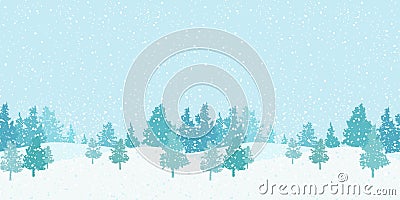 Seamless horizontal winter pattern Vector Illustration