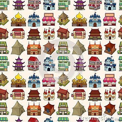 Seamless house pattern Vector Illustration