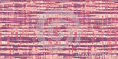 Seamless ikat glitch collage of peony pink and orange coral color blocks in a patchwork crosshatch weave pattern Stock Photo