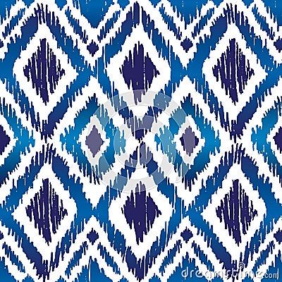 Seamless Ikat Ogee Pattern Vector Illustration