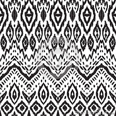 Seamless ikat pattern. Vector Illustration