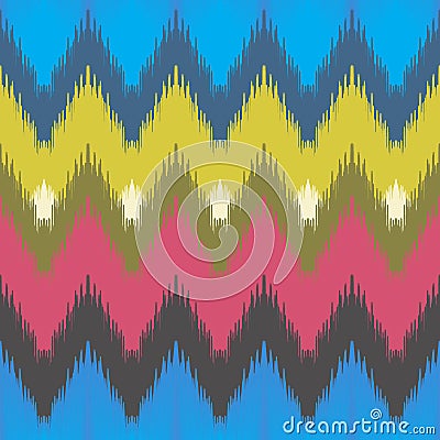 Seamless ikat pattern. Vector Illustration