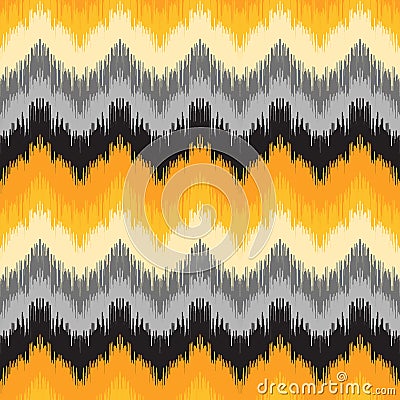 Seamless ikat pattern. Vector Illustration