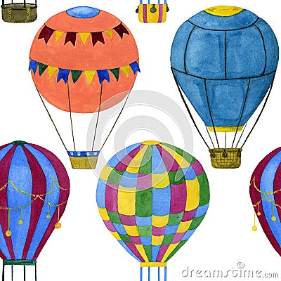 Seamless illustration of air balloons Cartoon Illustration