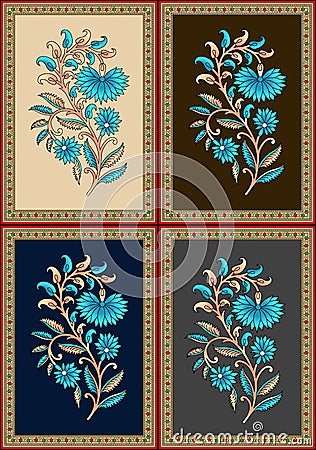 Seamless Indian mughal flower motif Stock Photo