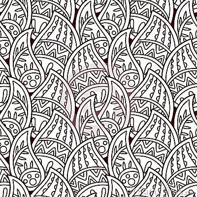 Seamless indian ornament, henna style. Luxury oriental design. Cartoon Illustration