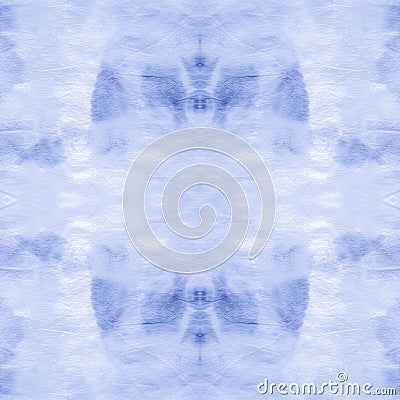 Seamless Indigo Batik Shibori Texture. Watercolor Stock Photo