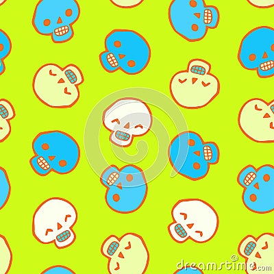 Seamless infinite background with skulls Vector Illustration