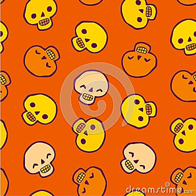 Seamless infinite background with skulls Vector Illustration