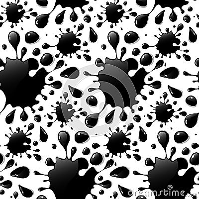 Seamless ink blots background Vector Illustration