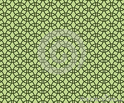 Seamless intricate circles chain pattern vector template. Geometric interlock circle background Vector Illustration