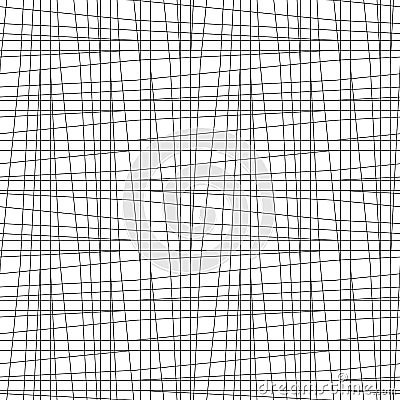 Seamless irregular thread grid pattern. Vector Illustration