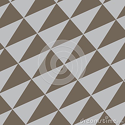Seamless Isosceles Triangles in Diagonal Position Flat Style. Geometric Pattern in Gray and Brown Alternate Color Vector Illustration