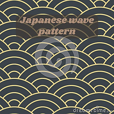 Seamless japanese geometrical pattern. Repeating asian nature textured. Soft dark color. Vector illustration Vector Illustration