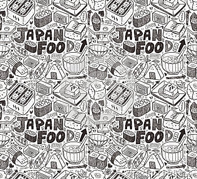 Seamless Japanese sushi pattern Vector Illustration