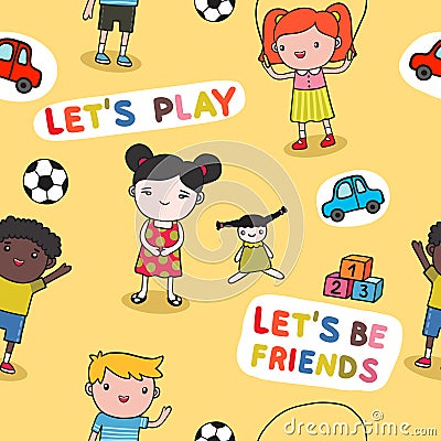 Seamless kids background Vector Illustration