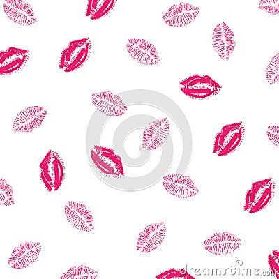 Seamless kiss and lips pattern background Vector Illustration