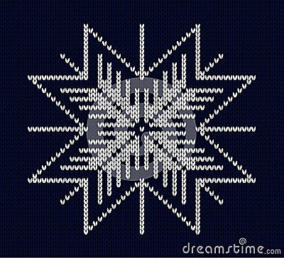 Seamless knit snowflake design Vector Illustration