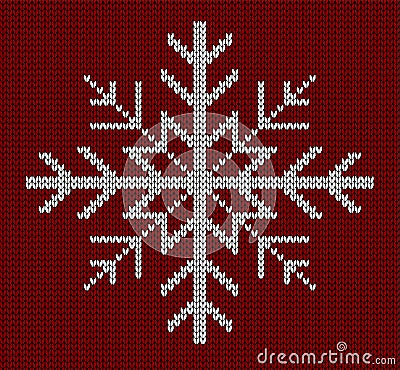 Seamless knit snowflake design Vector Illustration