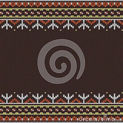 Seamless knitted ornament Vector Illustration