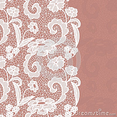 Seamless lace border. Invitation card. Vector Illustration