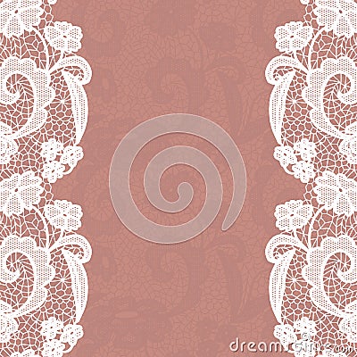 Seamless lace border. Invitation card. Vector Illustration