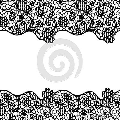 Seamless lace border. Invitation card. Vector Illustration