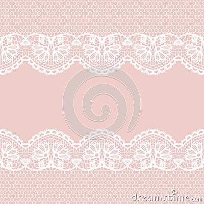 Seamless lace border. Invitation card. Vector Illustration