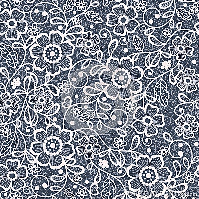 Seamless lace floral background Vector Illustration